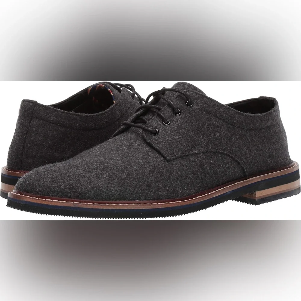 BOSTONIAN Men's Dezmin Plain Oxford Casual Dress Black Grey Wool Shoe Size 11